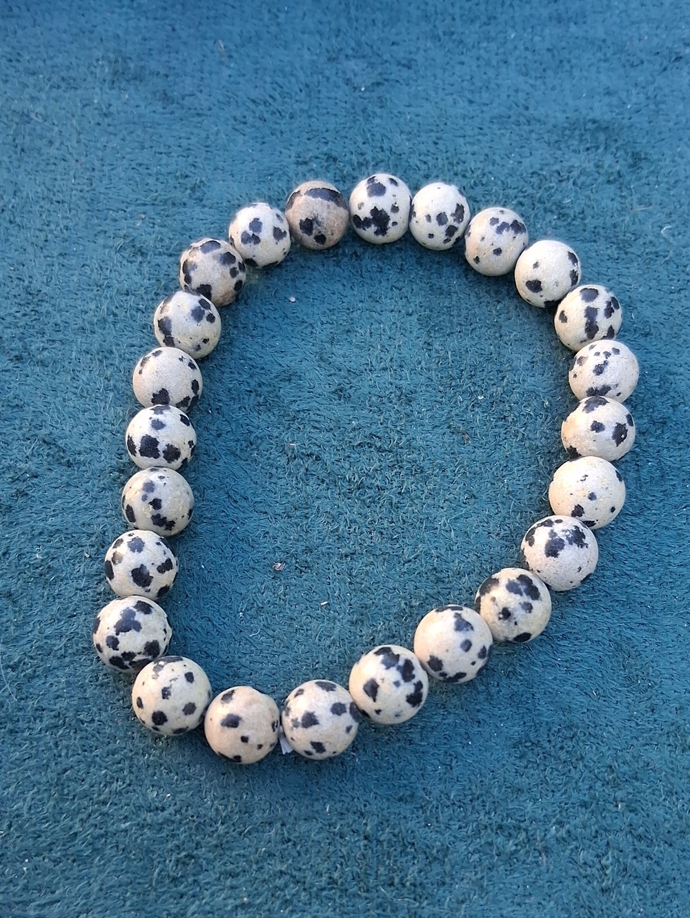 8mm Dalmation Jasper Stretchy Gemstone Bracelet